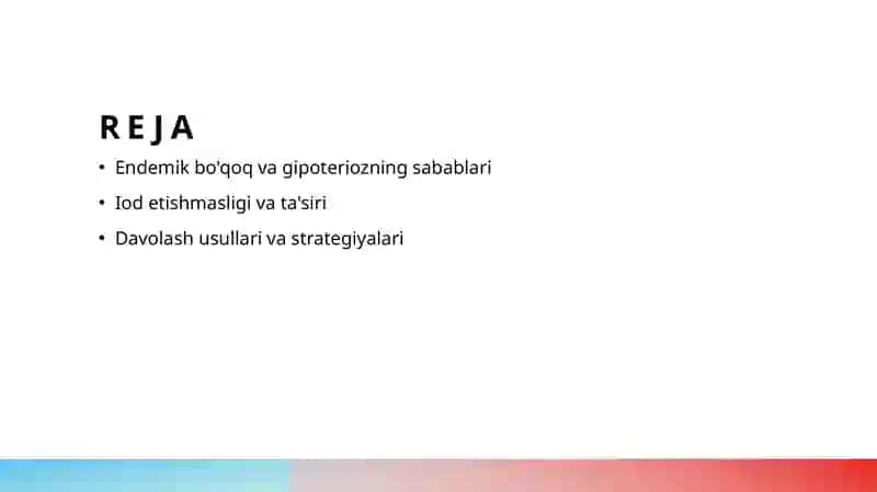 Endemik bo'qoq va gipoterioz patogenezi va davolash usullari 2