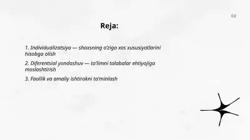 Shaxsga yo'naltirilgan ta'limni asosiy tamoyillari 2
