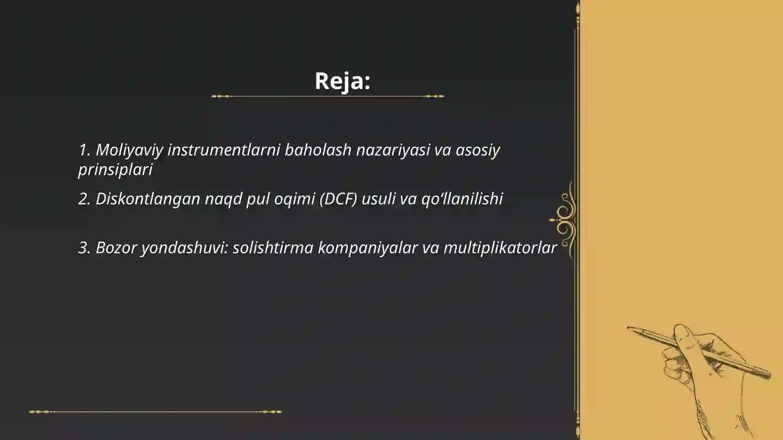 Moliyaviy instrumentlarni baholash 2