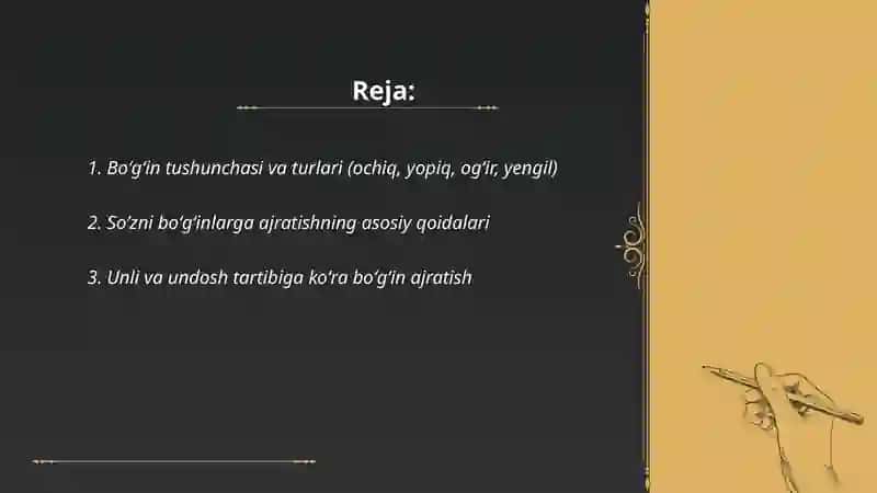 Boʻgʻinlarga Ajratish va Urgʻusini Qoʻyish 2
