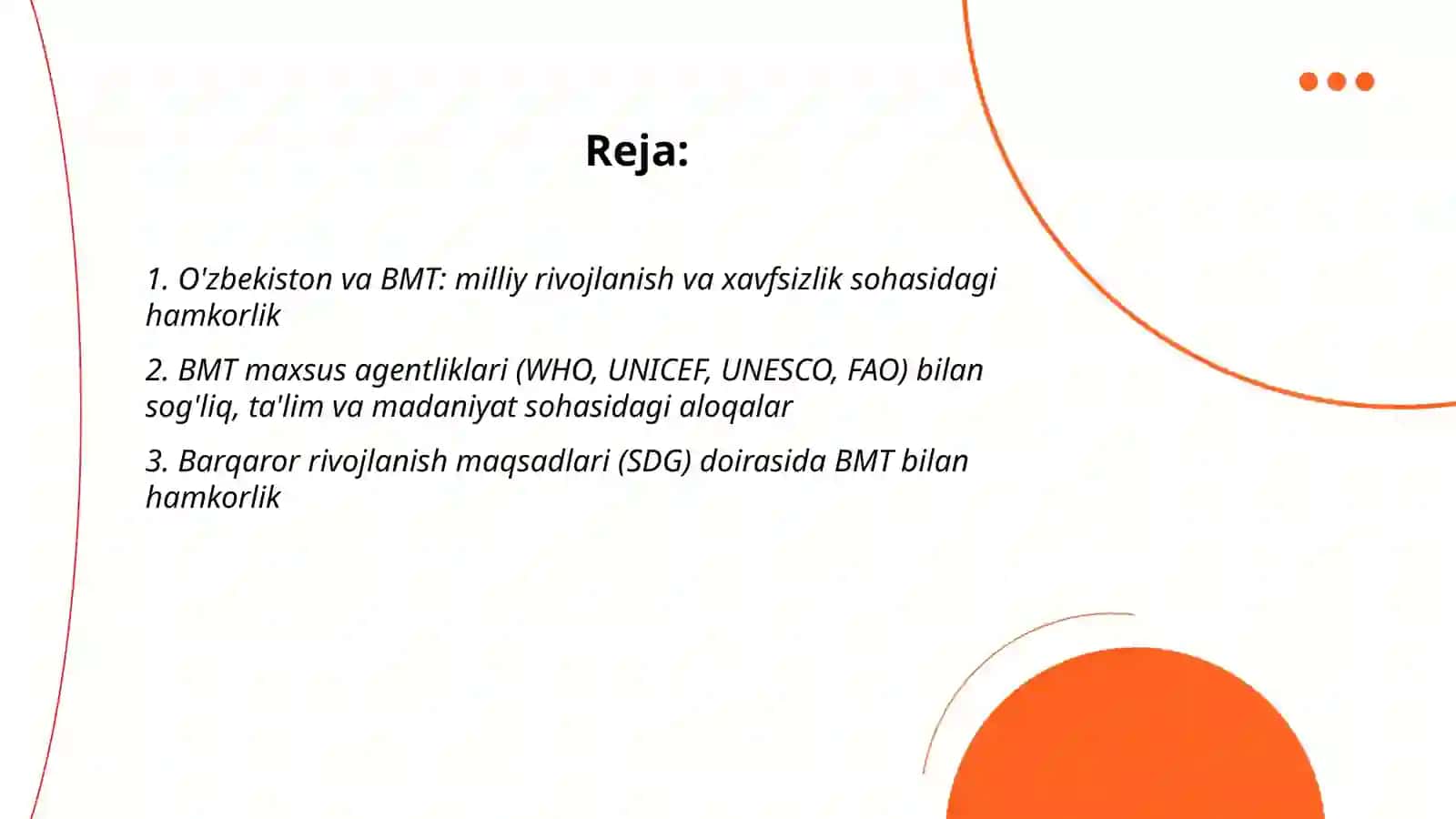 O'zbekistonning xalqaro tashkilotlar bilan hamkorlik aloqalari 2
