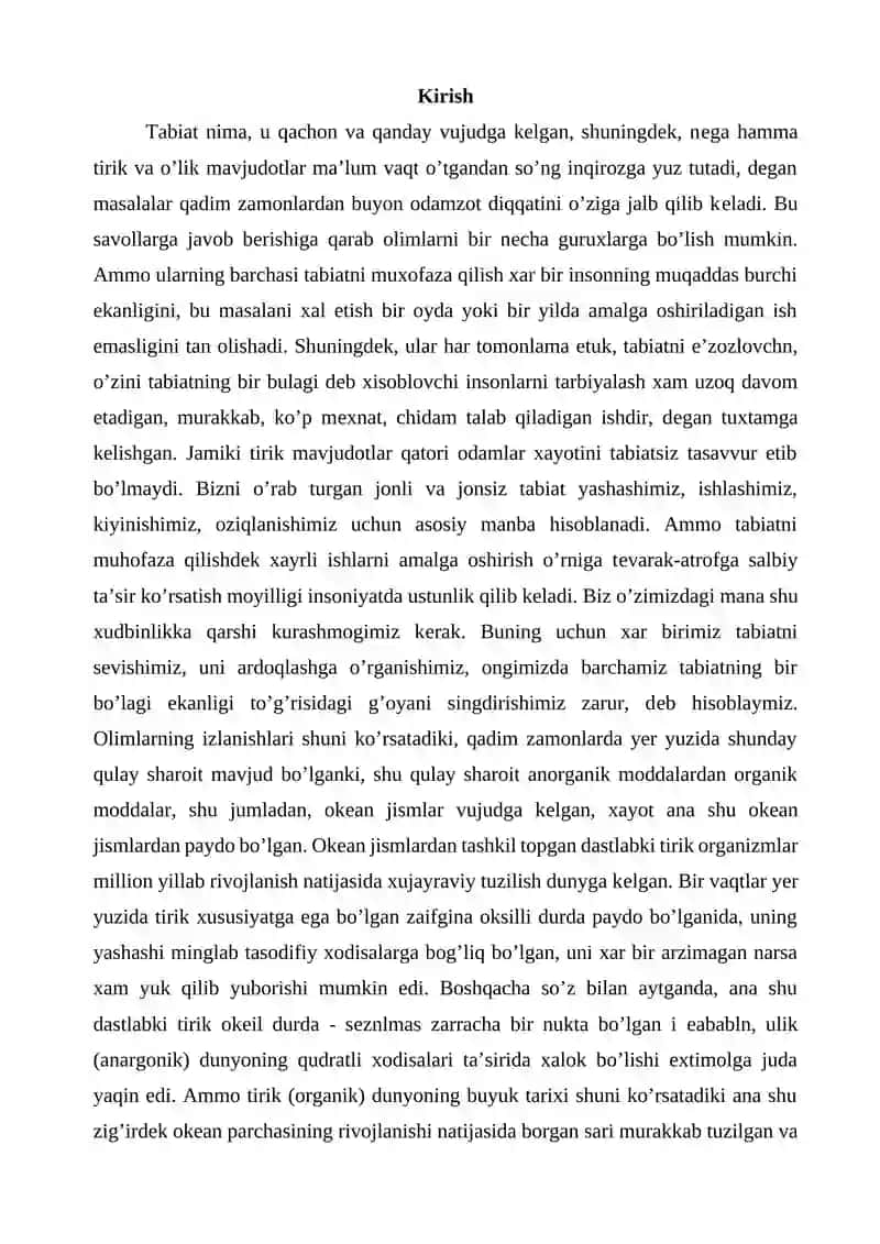 GLOBAL EKOLOGIK MUAMMOLARNING KELIB CHIQISH SABABLARI VA ULARNI HAL QILISH CHORA TADBIRLARI 2