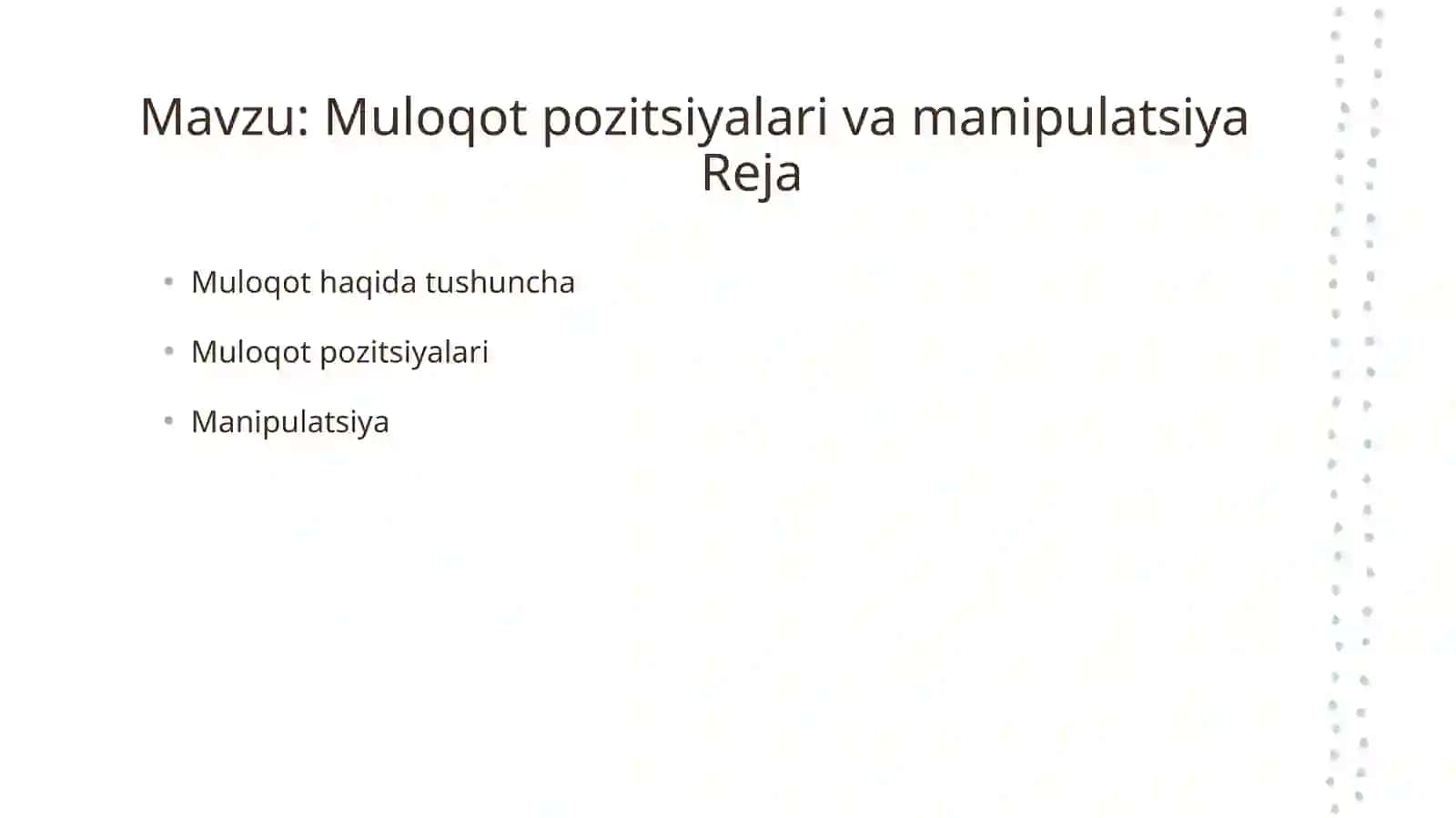 Muloqot pozitsiyalari va manipulatsiya 2