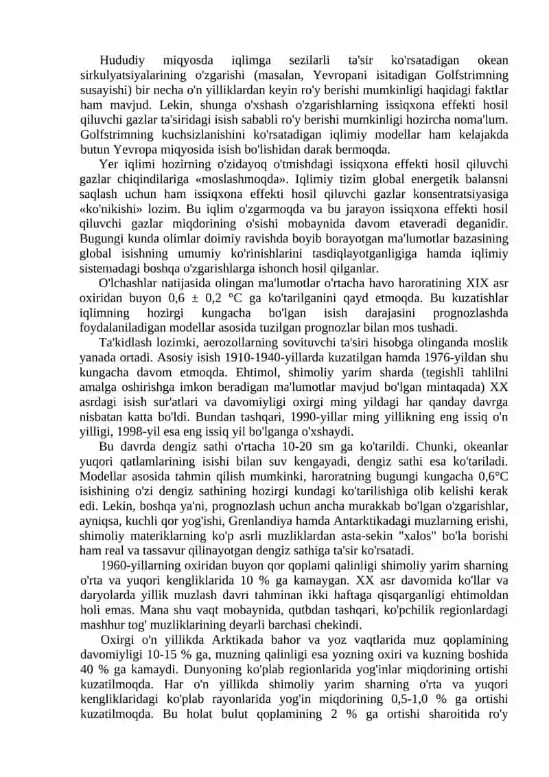 IQLIM O'ZGARISHI 2
