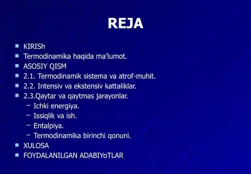 Termodinamika qonunlari 2
