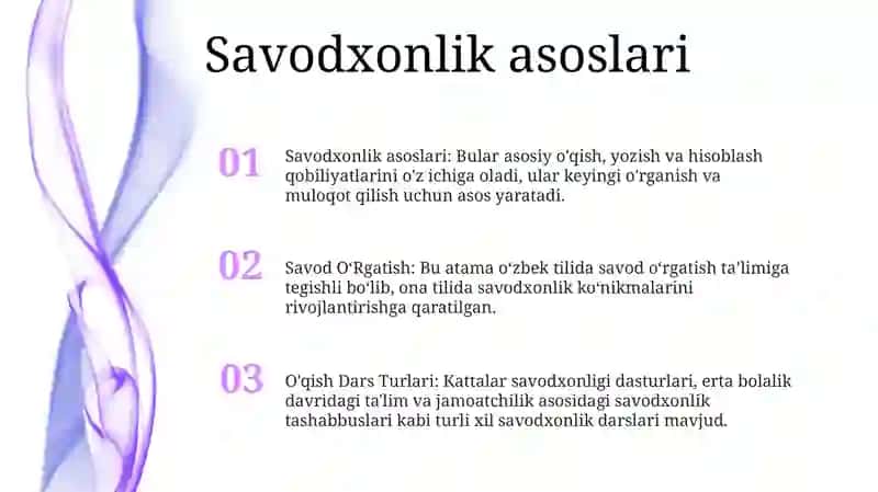 O'qish Dars Turlari 2
