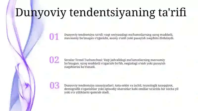 Sekulyar Trend Tushunchasi 2
