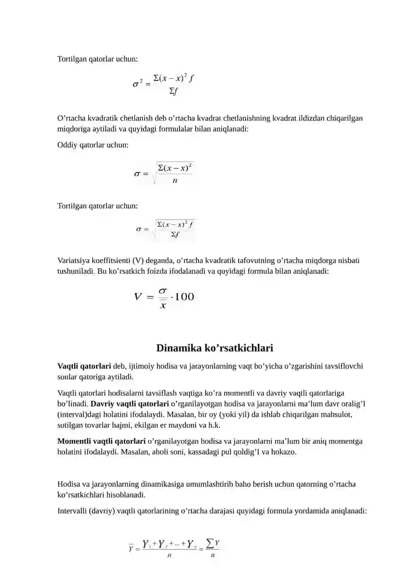 Variatsiya to’g’risida tushuncha va variyatsiya ko’rsatkichlari 2