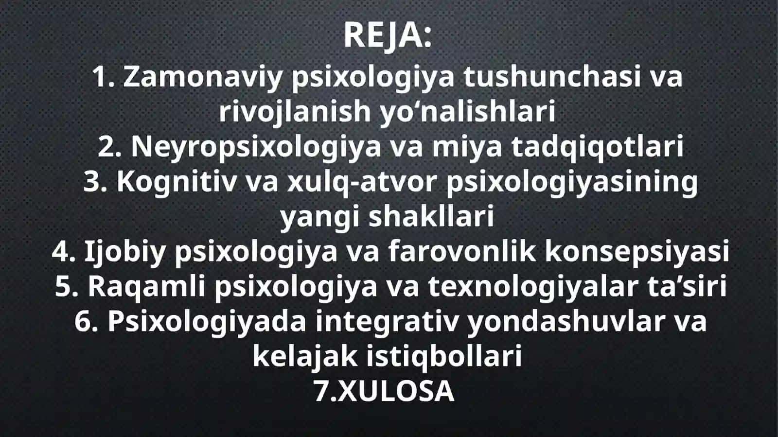 Psixologiyaning zamonaviy tendensiyalari 2