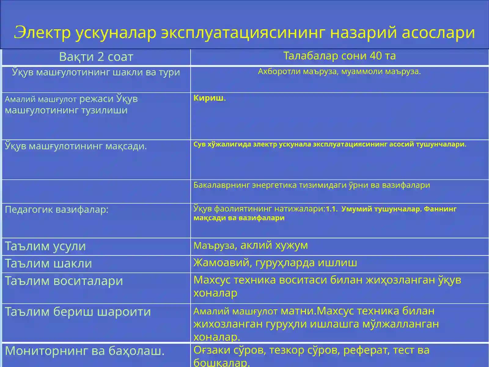 Электр ускуналар эксплуатациясининг назарий асослари 2