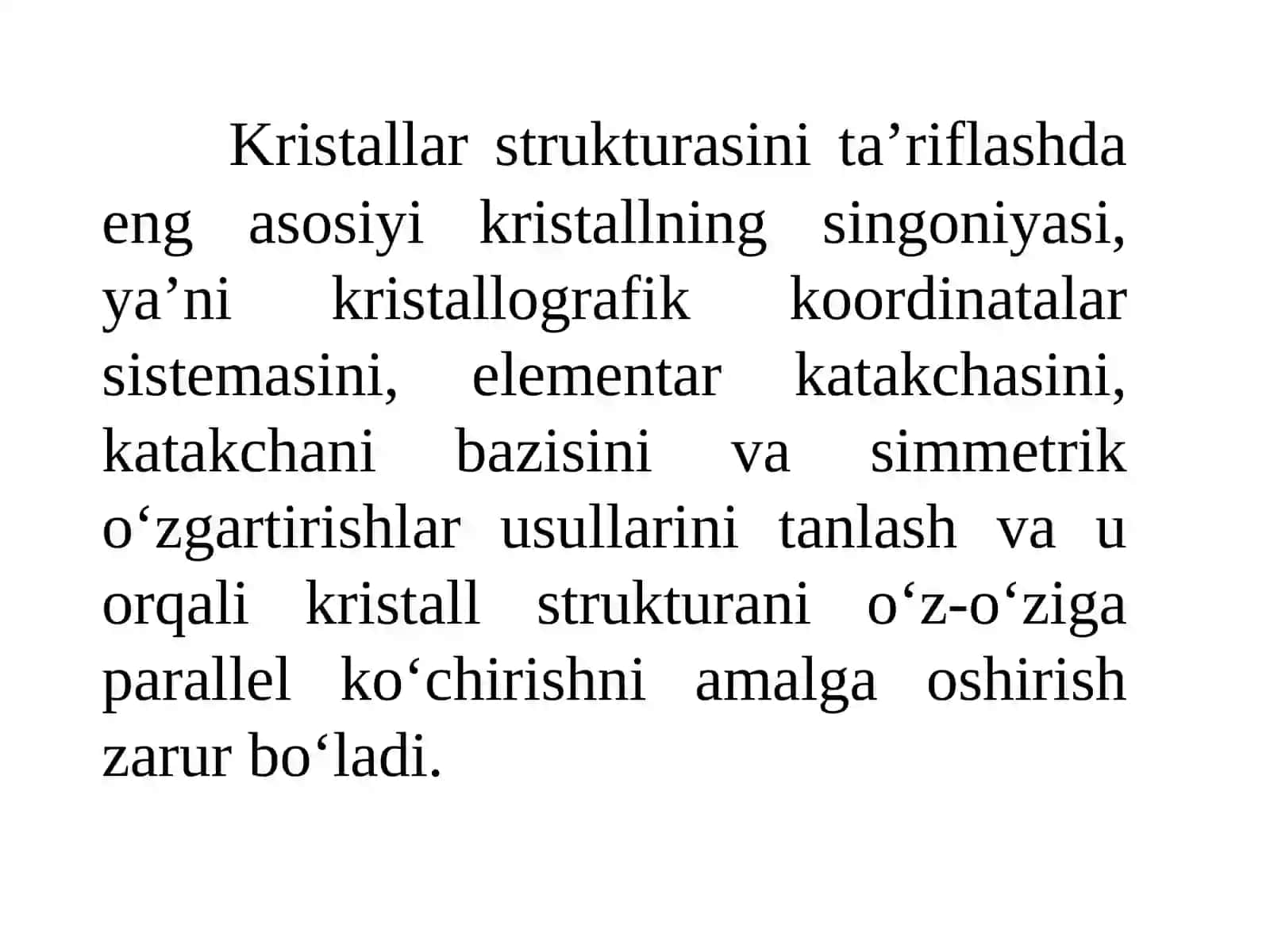 Kristallar simmetriyasi va uni aniqlash 2