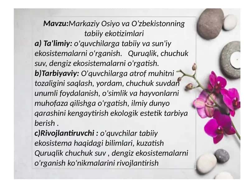 "Markaziy Osiyo va O’zbekistonning Tabiiy Ekotizimlari" 2