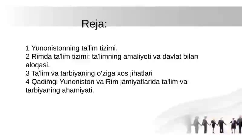 Qadimgi Yunoniston va Rim davlatlari ta'biy va maktab 2