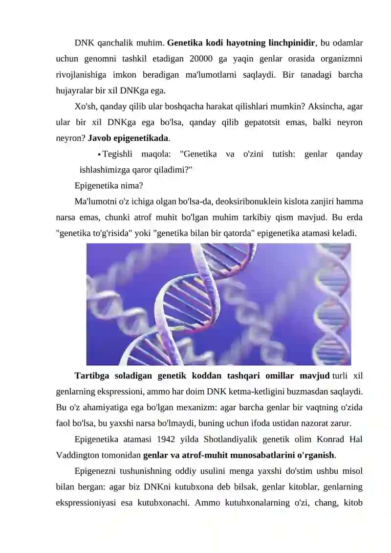 Epigenomika va Epigenetika 2