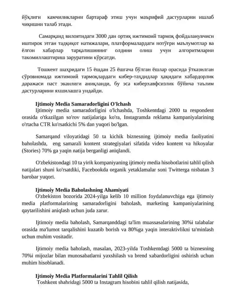 Ijtimoiy mediani baholash 2