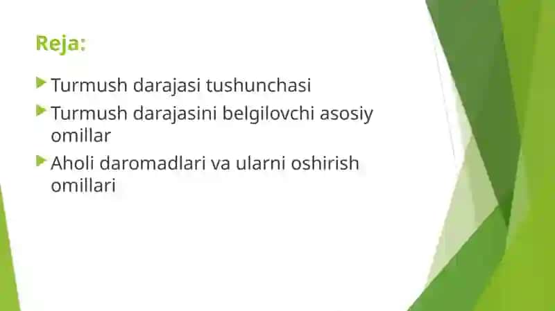 Aholi turmush darajasi va uni oshirish yo‘nalishlari 2