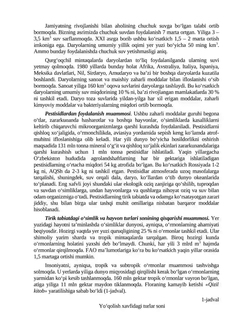 Atrof-muhitni global ekologik muammolari 2