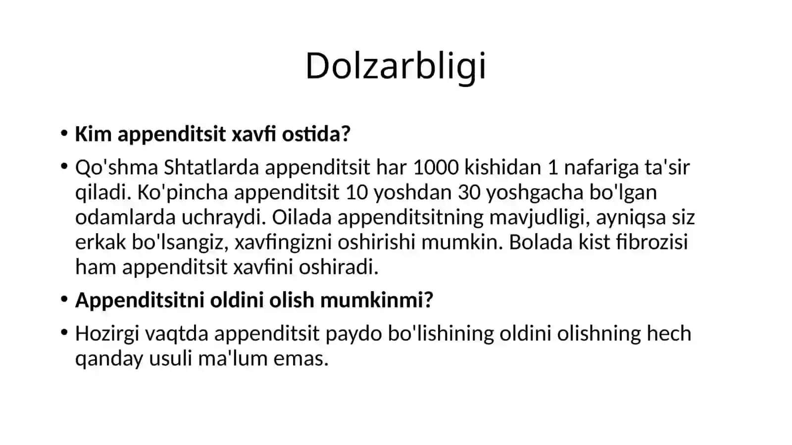 O’tkirAppenditsit 2