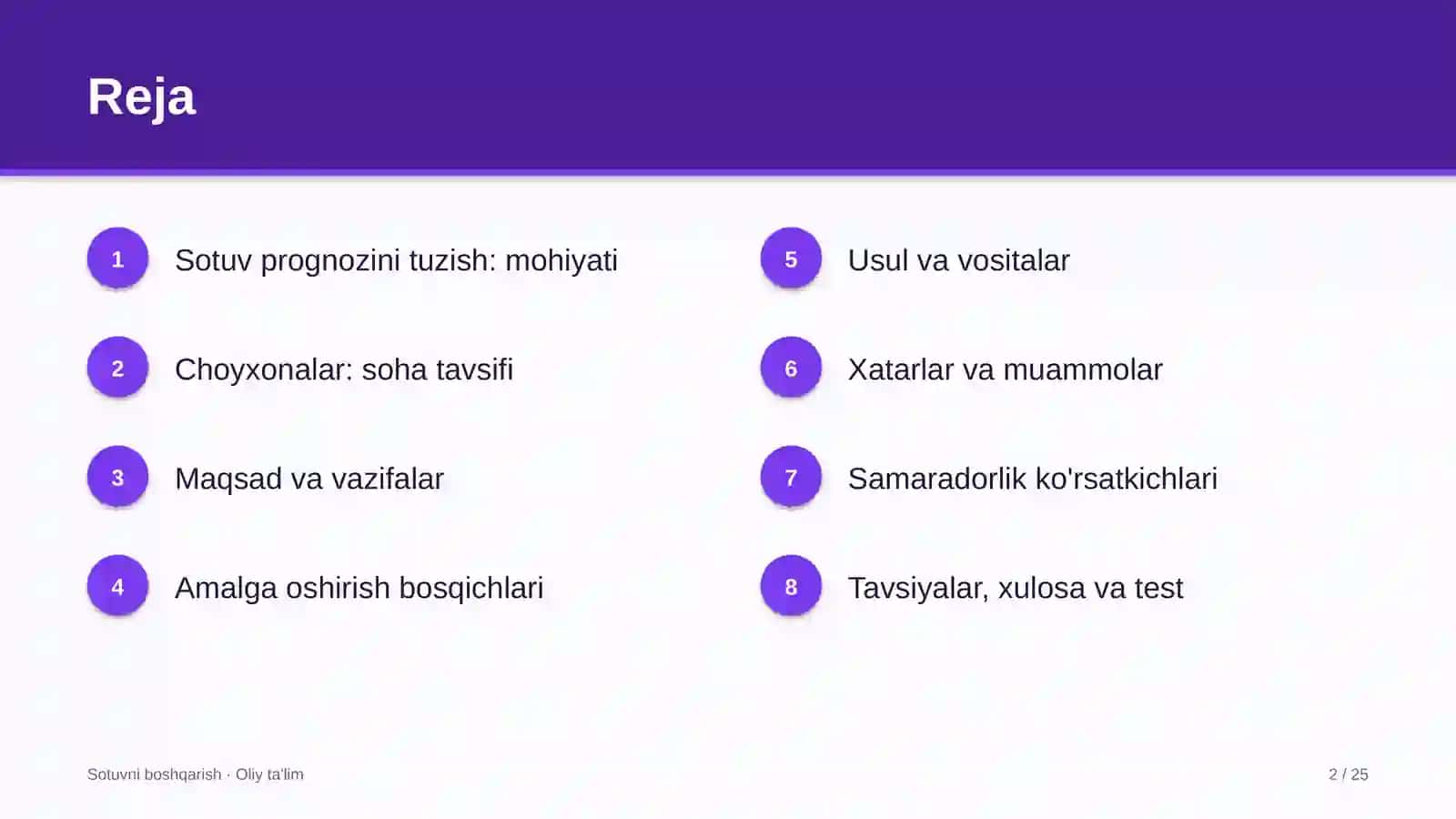 Choyxonalarda sotuv prognozini tuzish 2