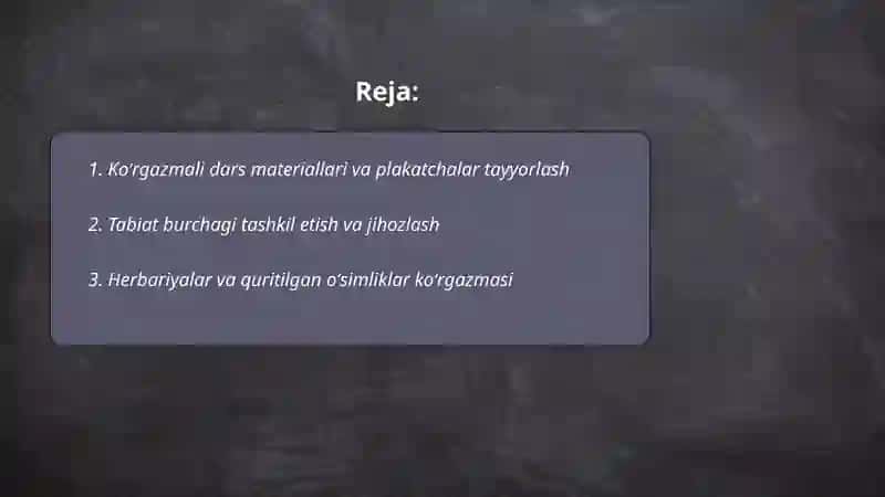 Koʻrgazmali Dars Materiallari va Plakatchalar Tayyorlash 2