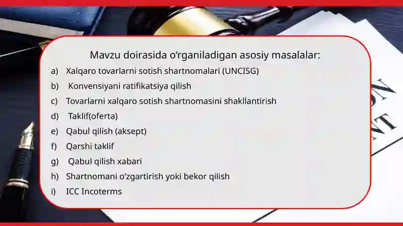 Xalqaro tovarlarni sotish shartnomalari 2