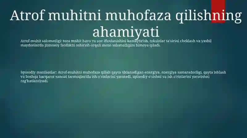 Ekologiyani Asraymiz 2