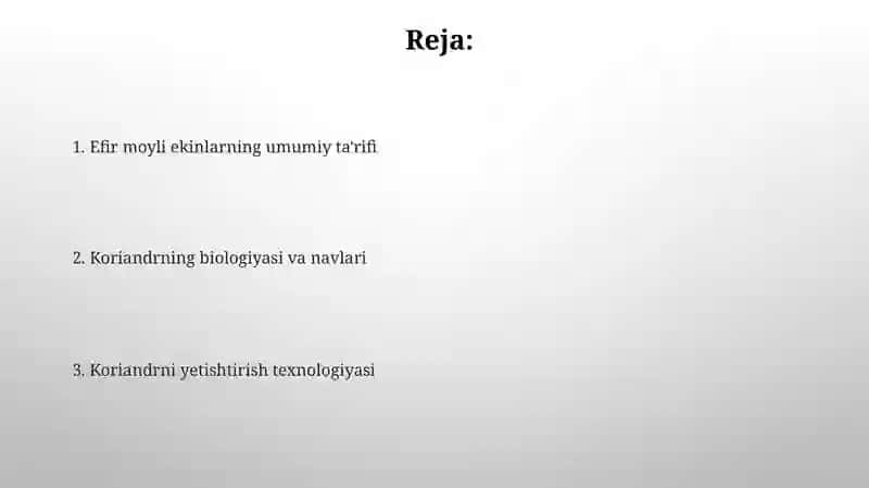 Efir moyli ekinlarning umumiy tavsifi 2