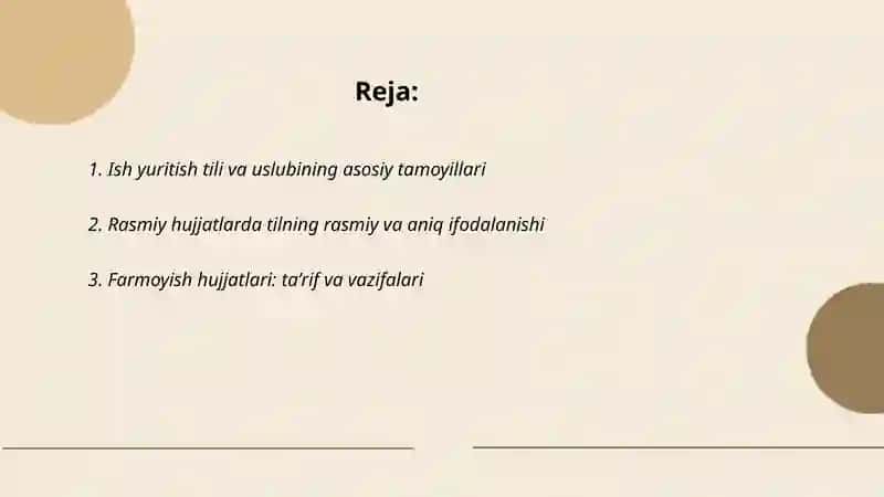 Ish yuritish tili va uslubi 2