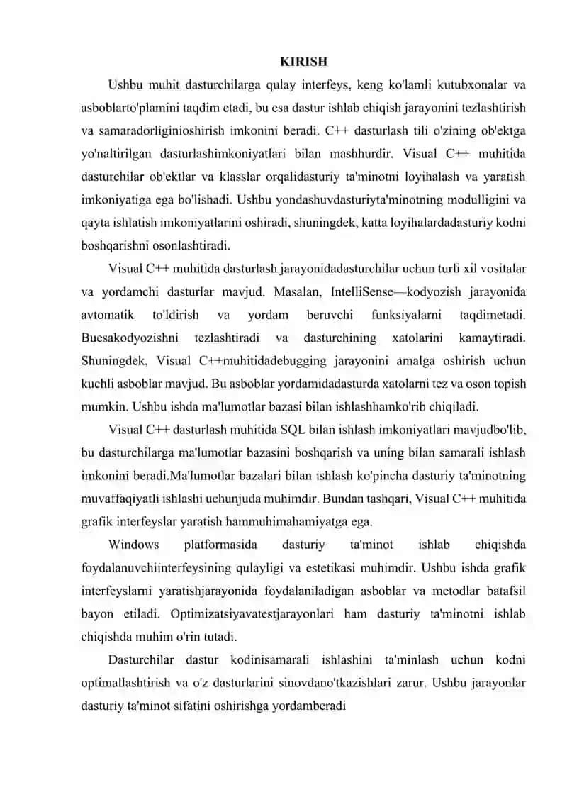VISUAL C++ MUHITIDA MENYULAR VA USKUNALAR PANELI 2