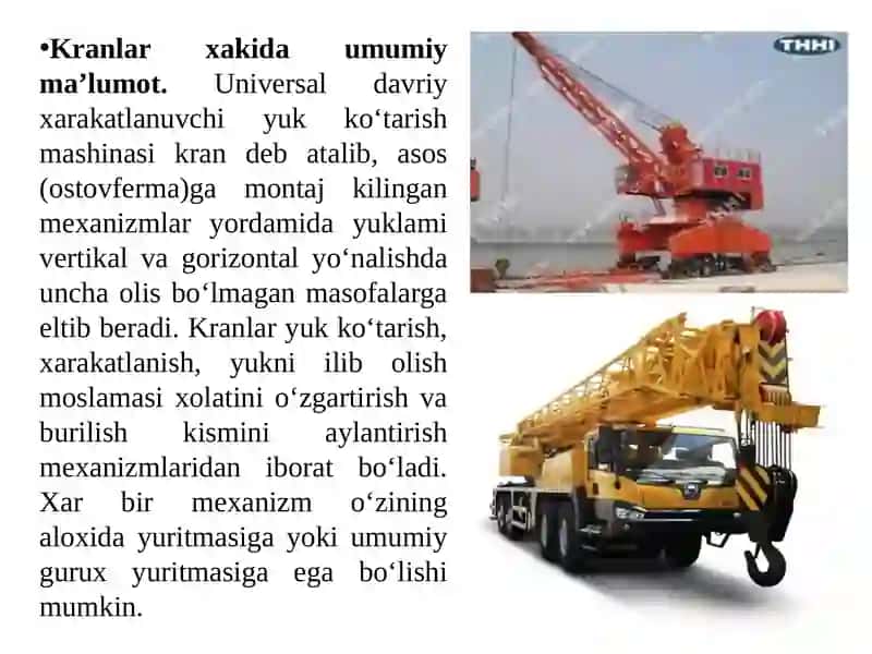 Avtotransport va ortish-tushirish vositalarini tanlash 2