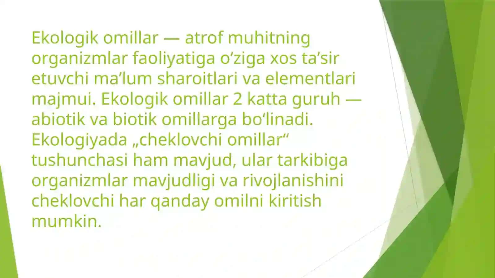 Muhit va ekologik omillar.Muhitga organizmlarning moslashishi 2