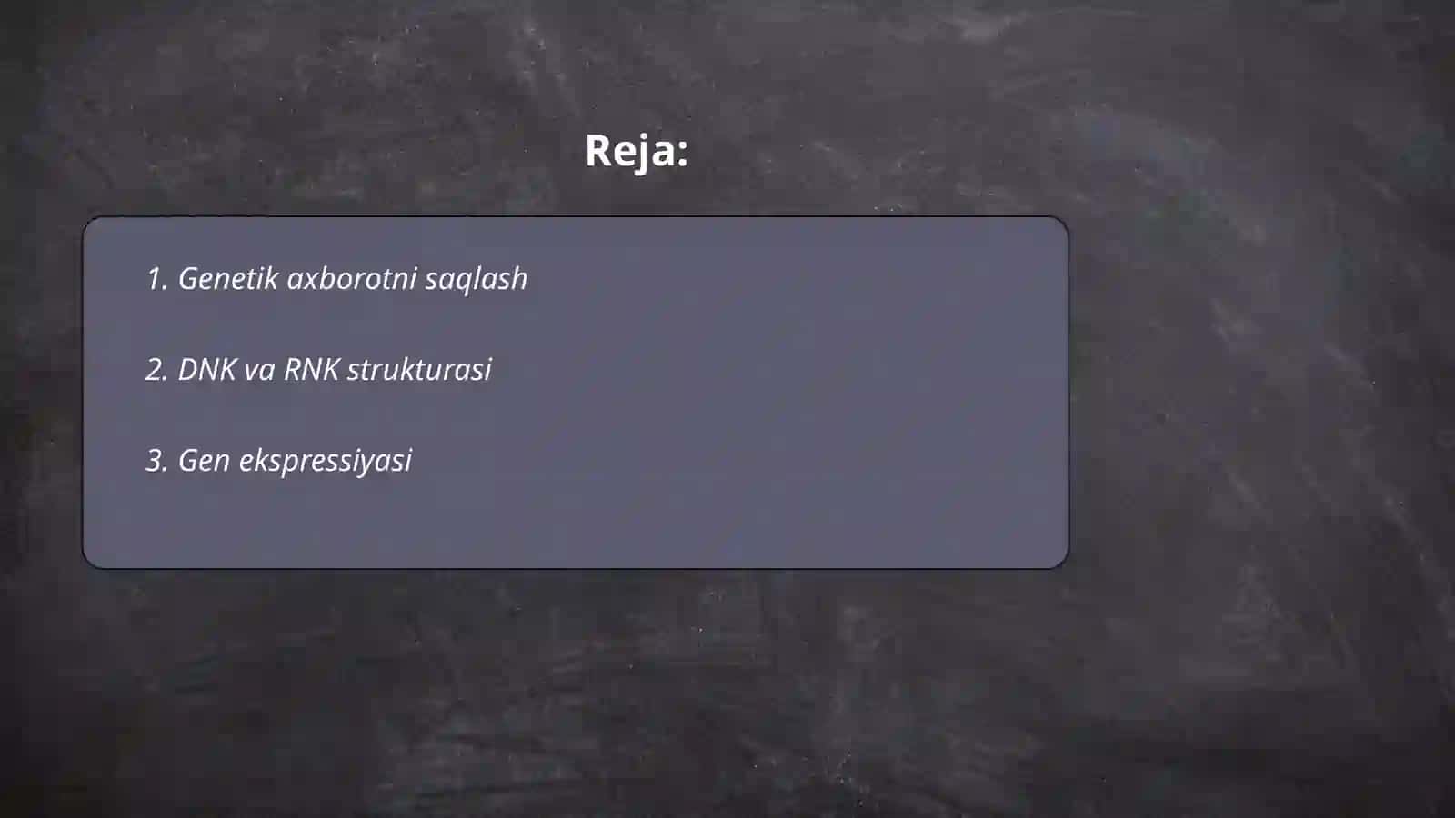 Genetik axborotni saqlash 2
