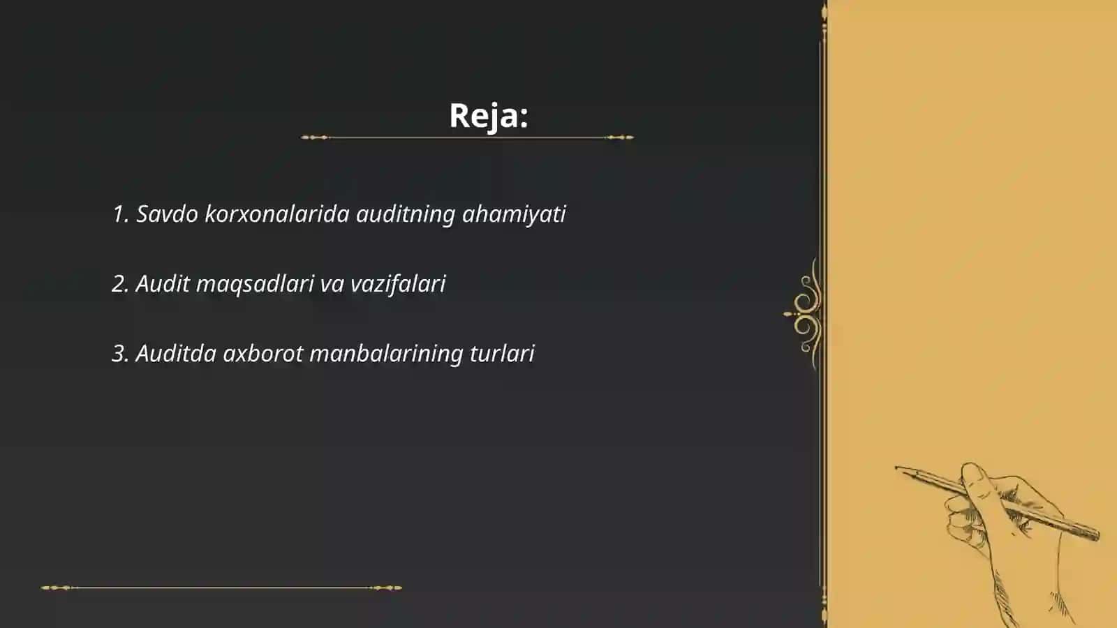 Audit ma'lumotlari va vazifalari 2