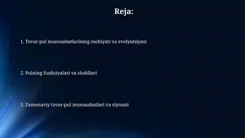 Tovar va pul munosabatlari 2