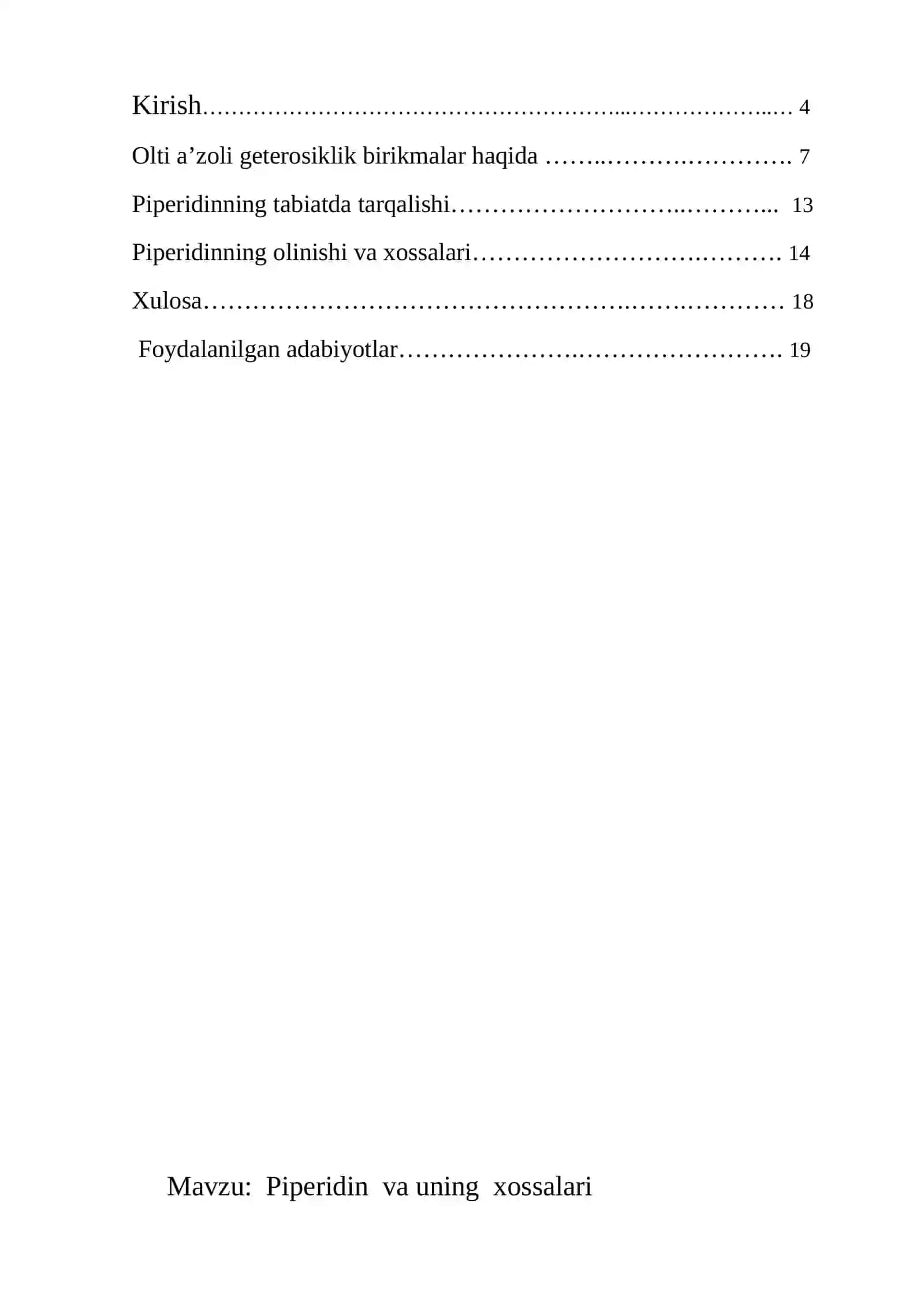 Piperidin va uning xossalari 2