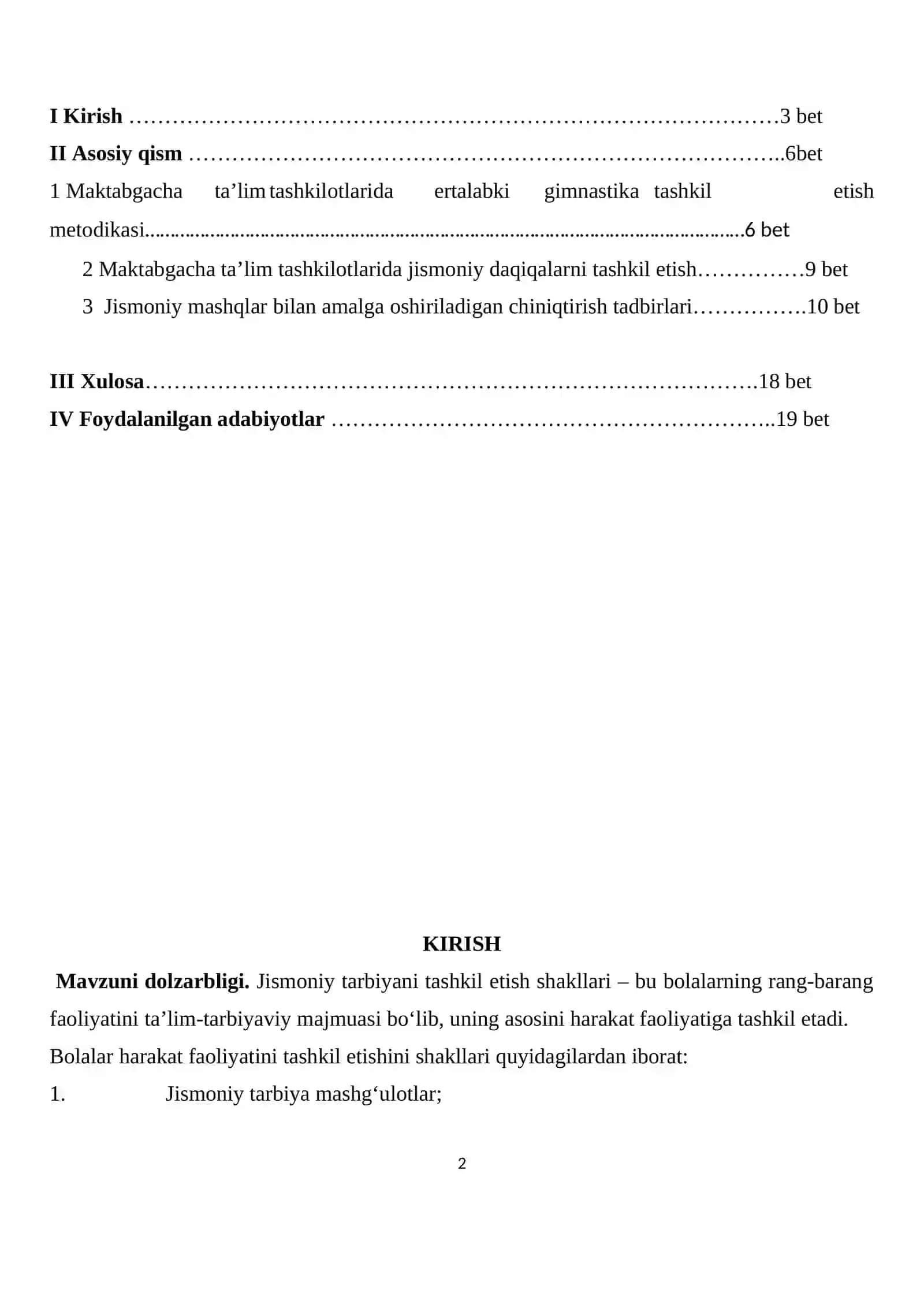 MAKTABGACHA TA'LIM TASHKILOTLARIDA JISMONIY TARBIYANI TASHKIL ETISH 2