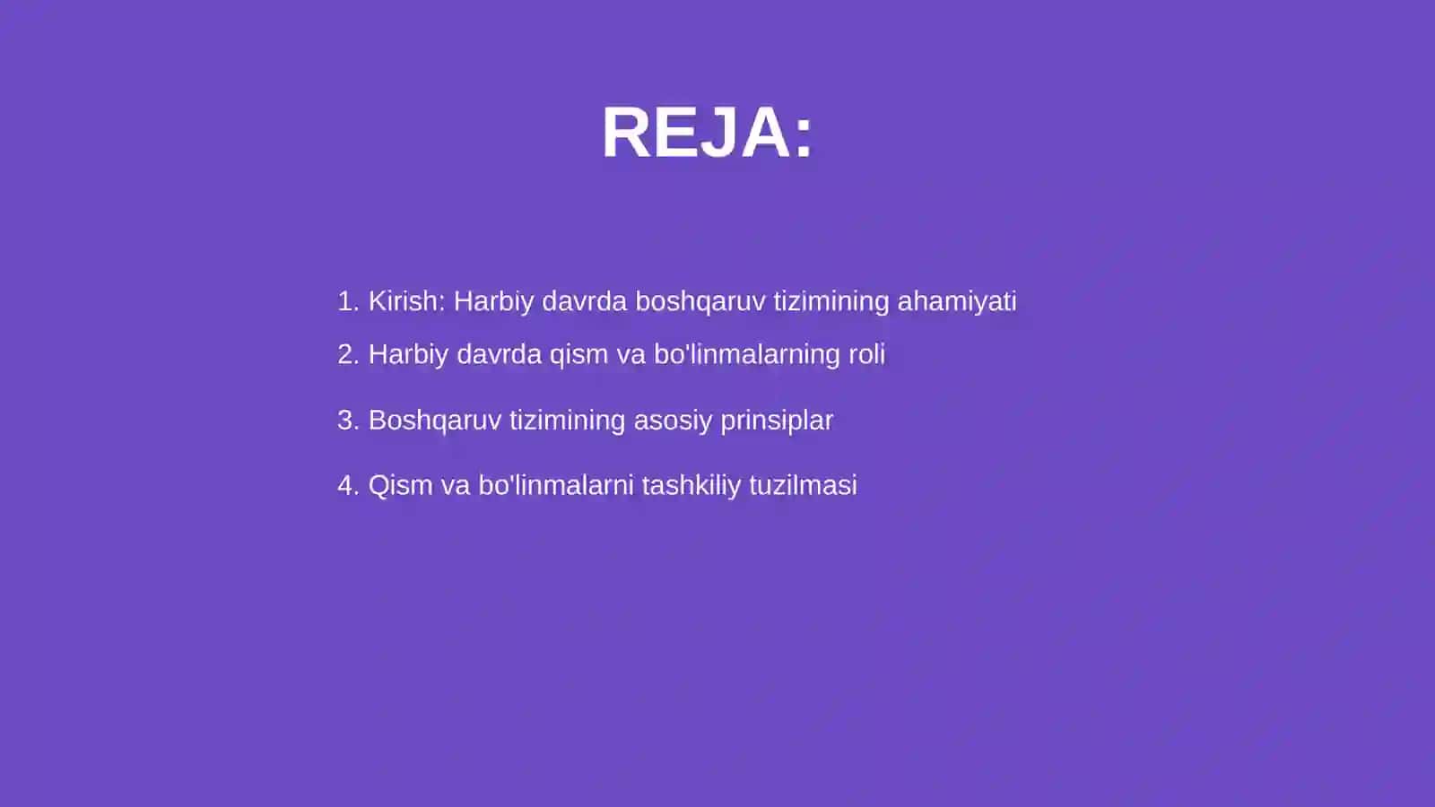 Harbiy davrda qism va bo'linmalarni boshqaruv tizimi 2