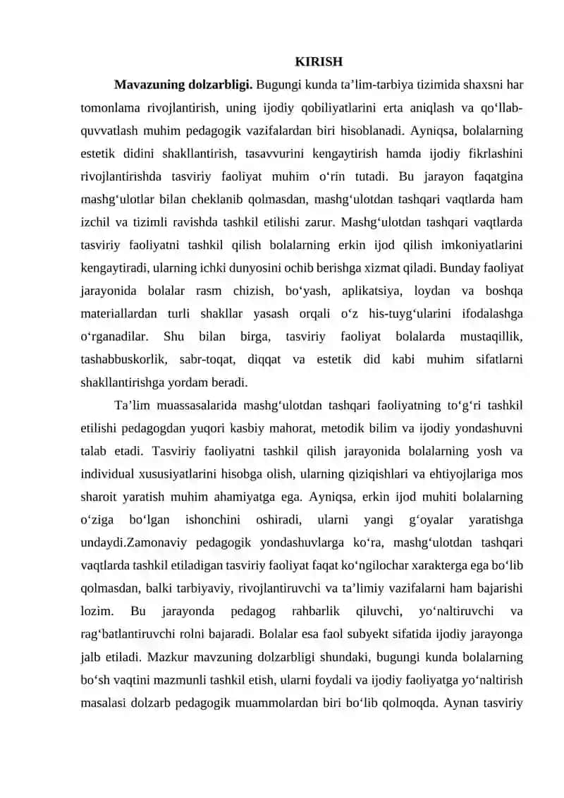 Mashgʻulotdan tashqari vaqtlarda tasviri faoliyatni tashkil qilish 2