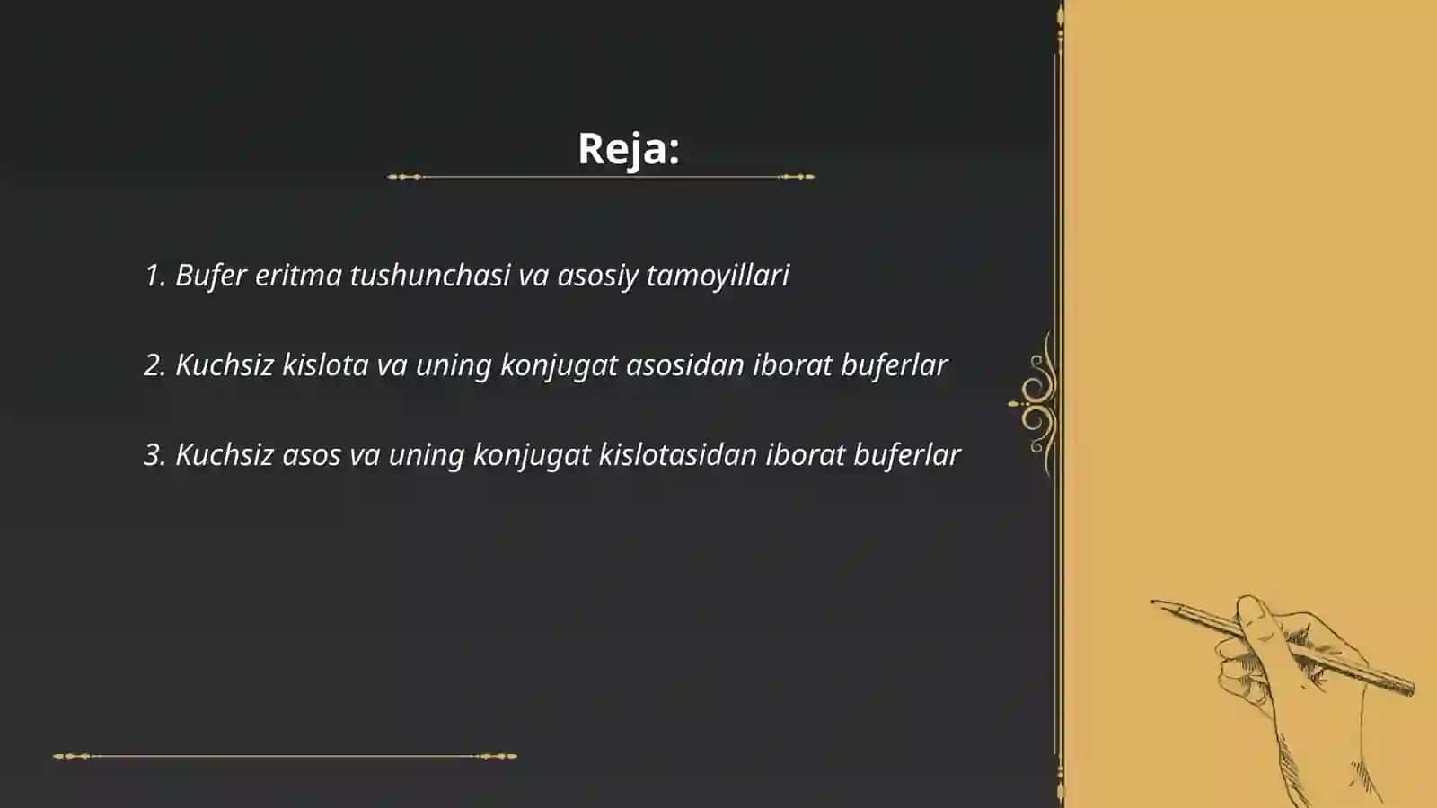 Bufer eritmalar tarkibi va ishlatilish sohalari 2