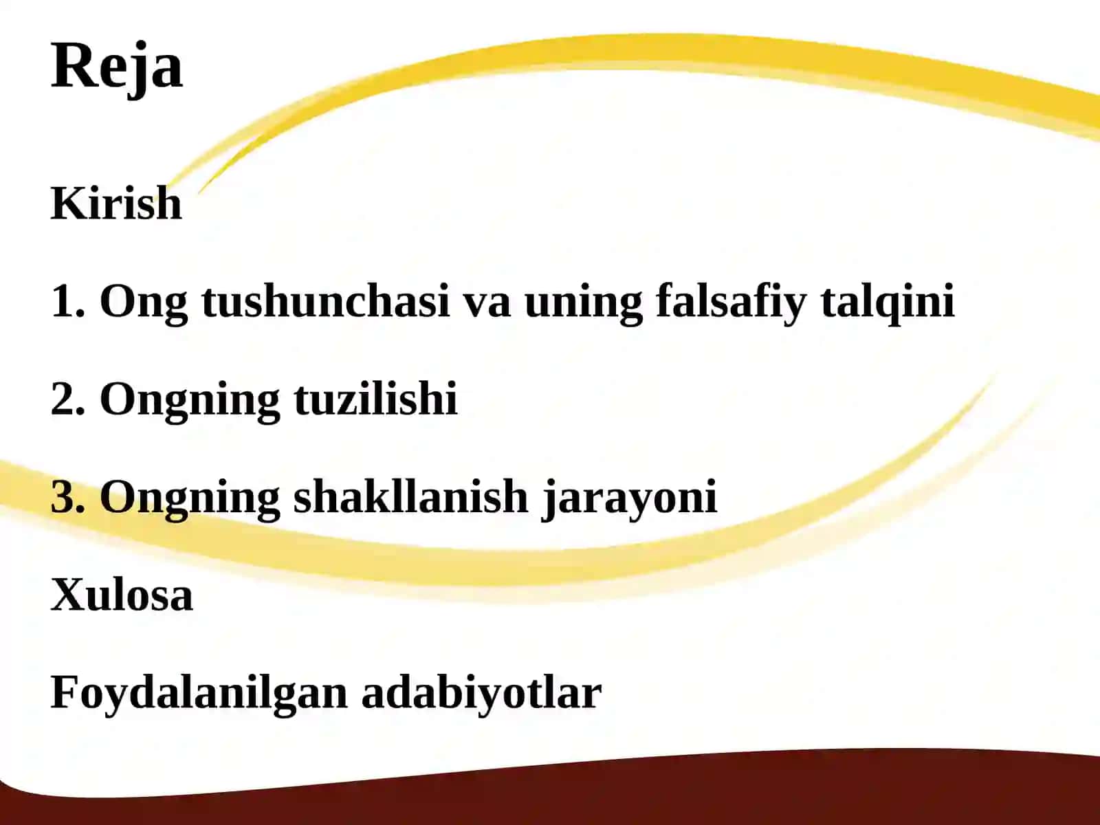 Ongning tuzilishi va shakllanishi 2