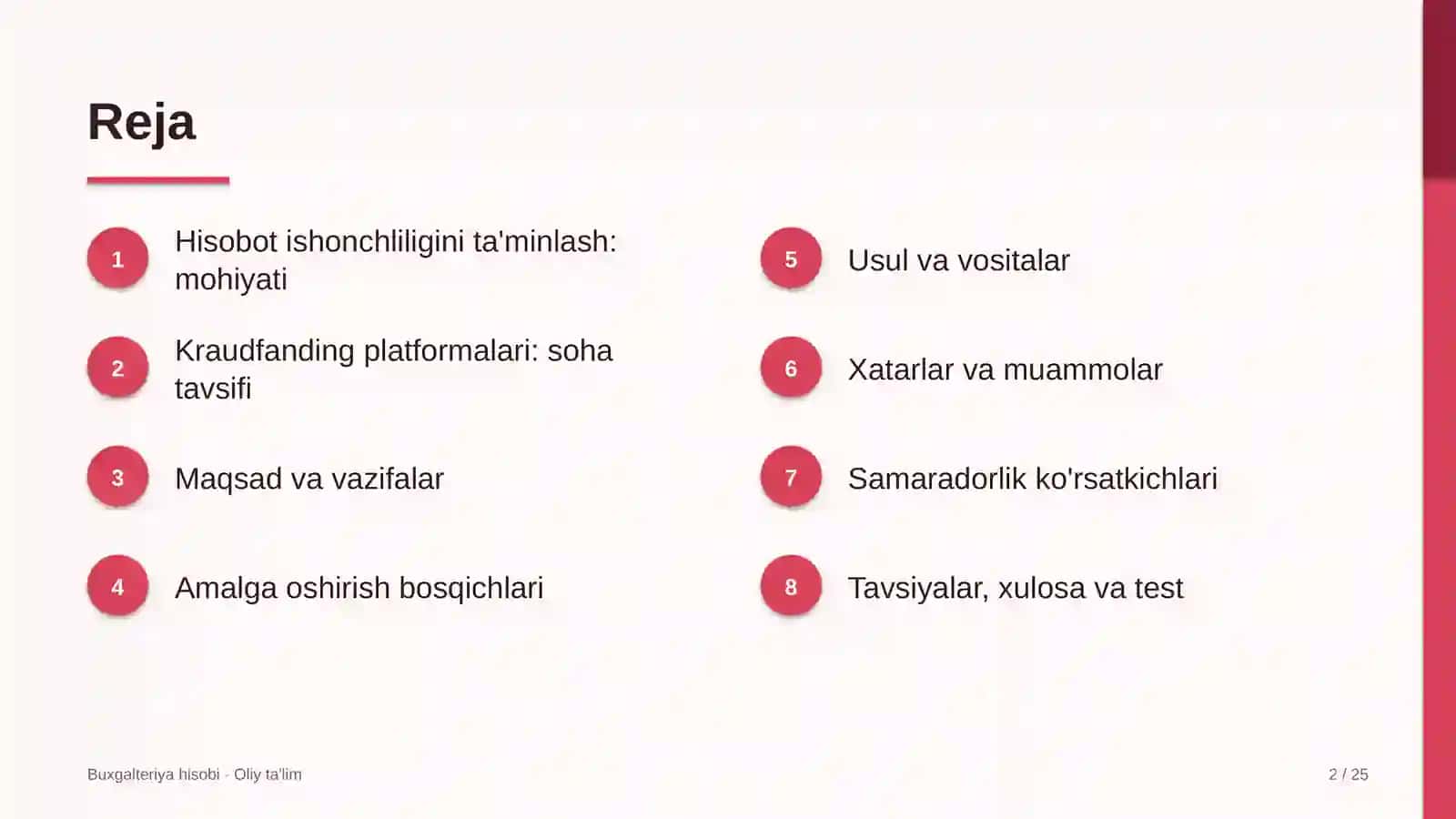 Kraudfanding platformalarida hisobot ishonchliligini ta'minlash 2