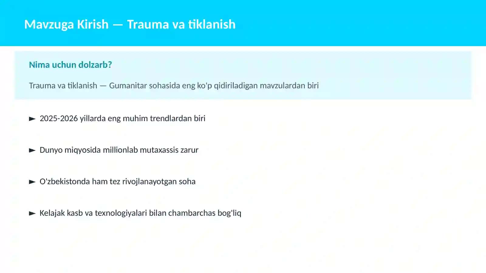 Trauma va tiklanish 2