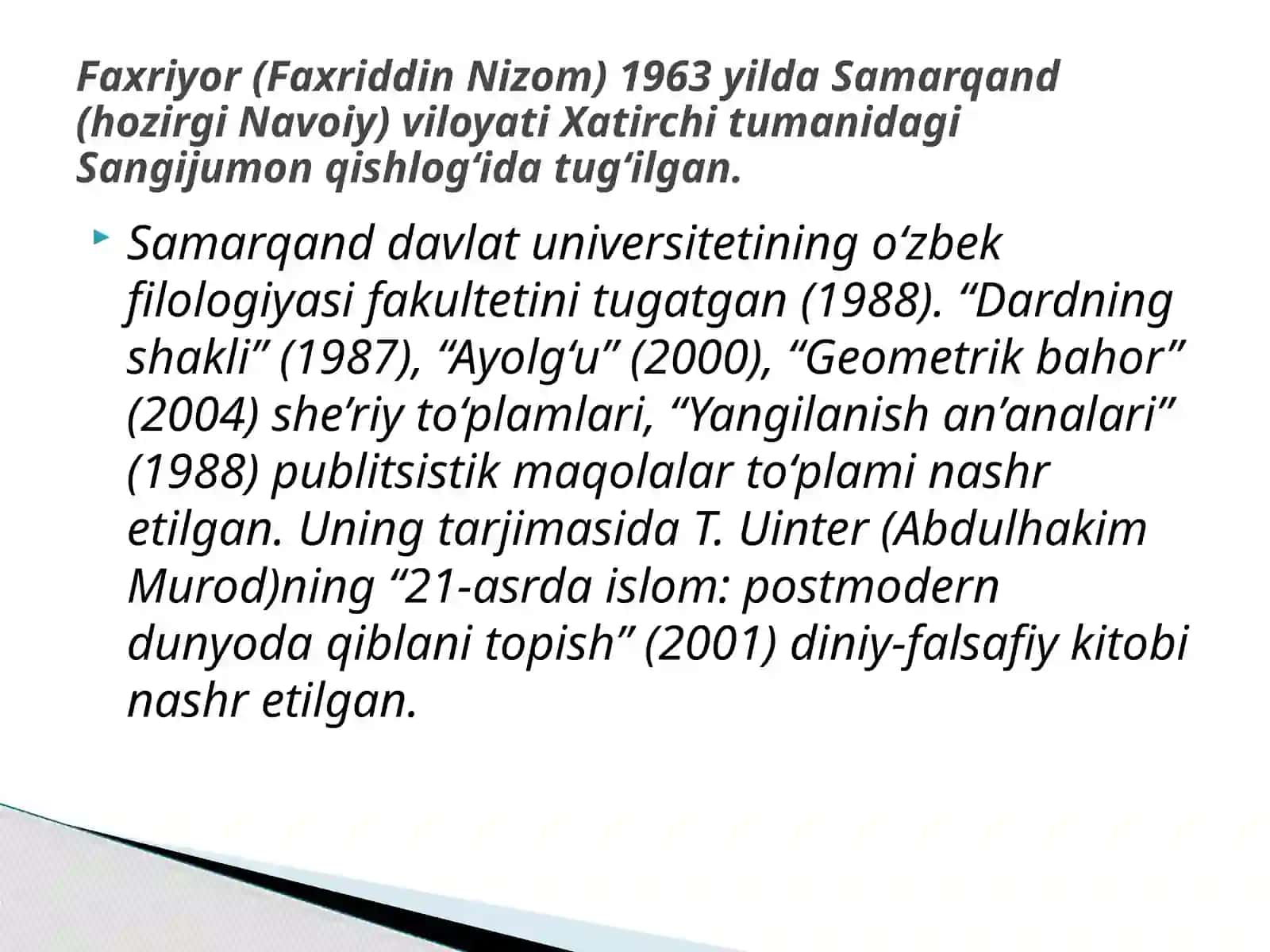 Faxriyor  ijodi 2