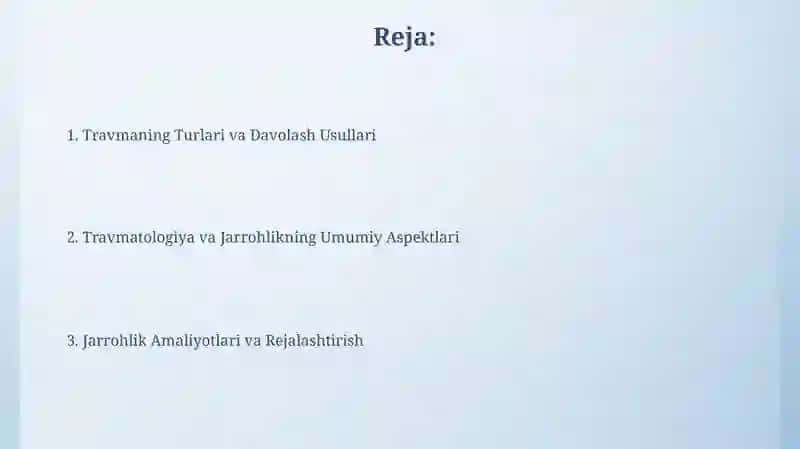 Travmatologiya va jarrohlik 2