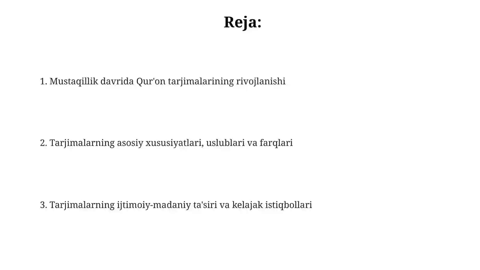Qur'onning o'zbek tiliga tarjimalari: Umumiy tarixiy nazar 2