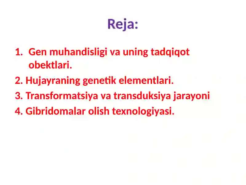 Geninjenerligining rivojlanishi 2