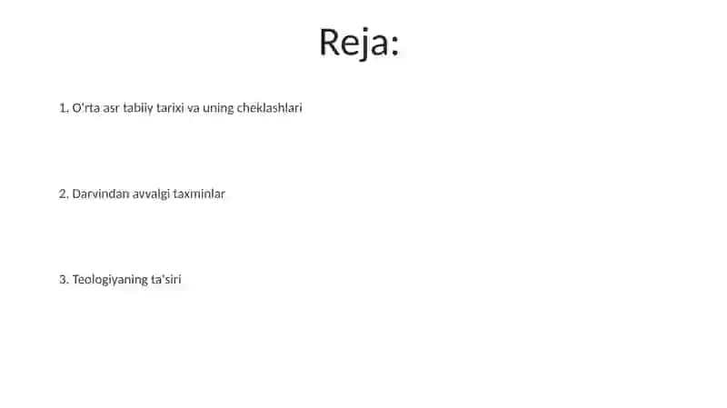 O'rta asrlarda evalutsion gʻoyalarning rivojlanishi 2