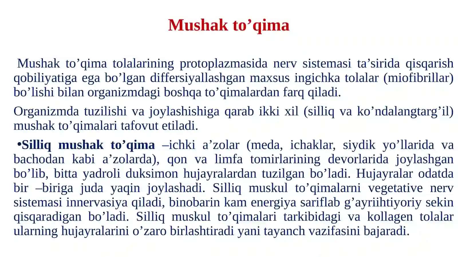 Mushak va asab to’qimasi 2