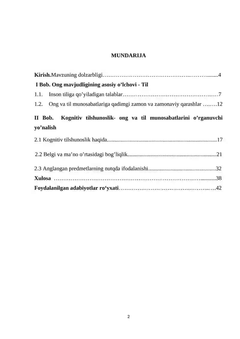 Til va ong munosabatlari 2