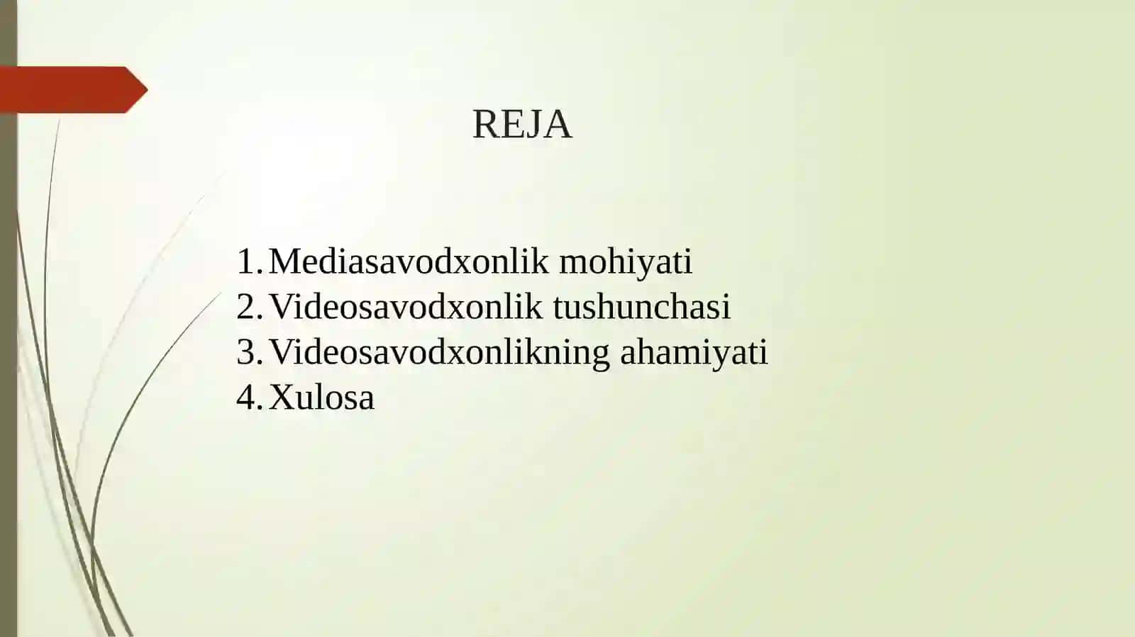 Mediasavodxonlik va axborot madaniyati fanidan 2